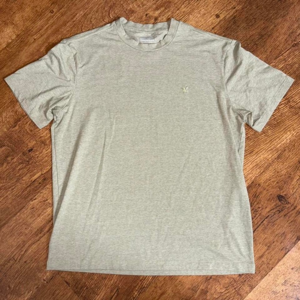 American Eagle Mens T-Shirt Medium Green Heathered Short Sleeve Eagle Logo‎ Tee
